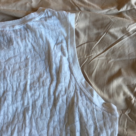 Women’s EVOLUTION AND CREATION White Textured Muscle Tank Top with Mild Crop - Picture 5 of 12